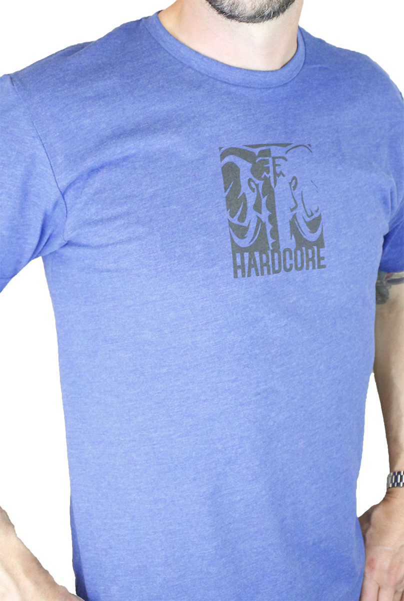 Hardcore T-Shirt, Blue & Gray - HCTBAG